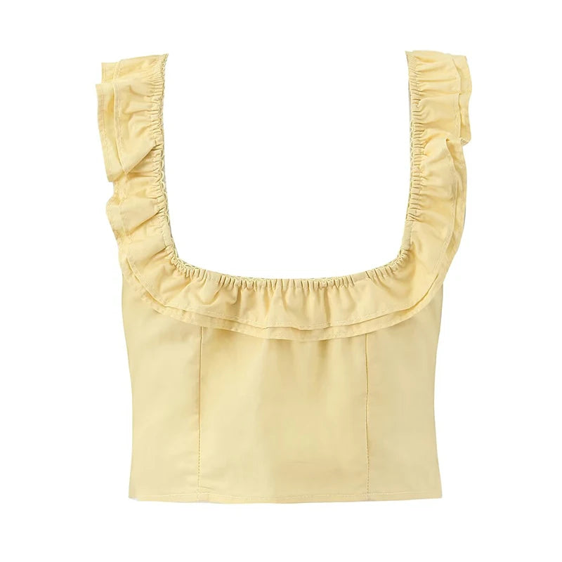 DAISY RUFFLE CROP TANK