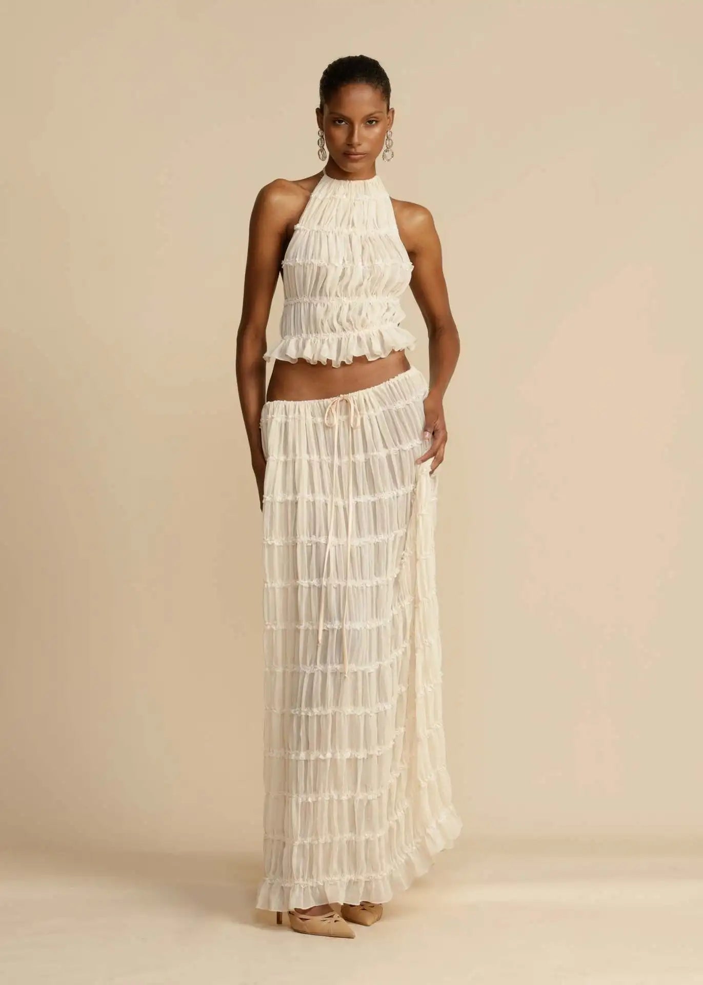 ARIA HALTER TOP & MAXI SKIRT SET