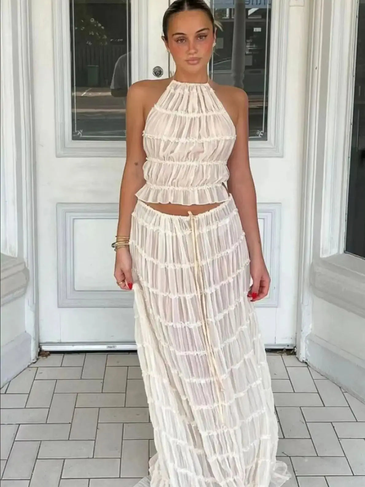 ARIA HALTER TOP & MAXI SKIRT SET