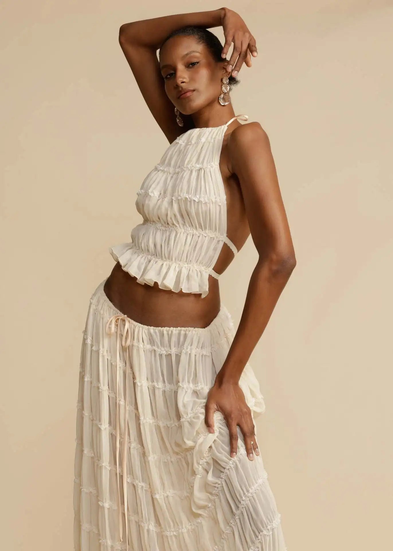 ARIA HALTER TOP & MAXI SKIRT SET