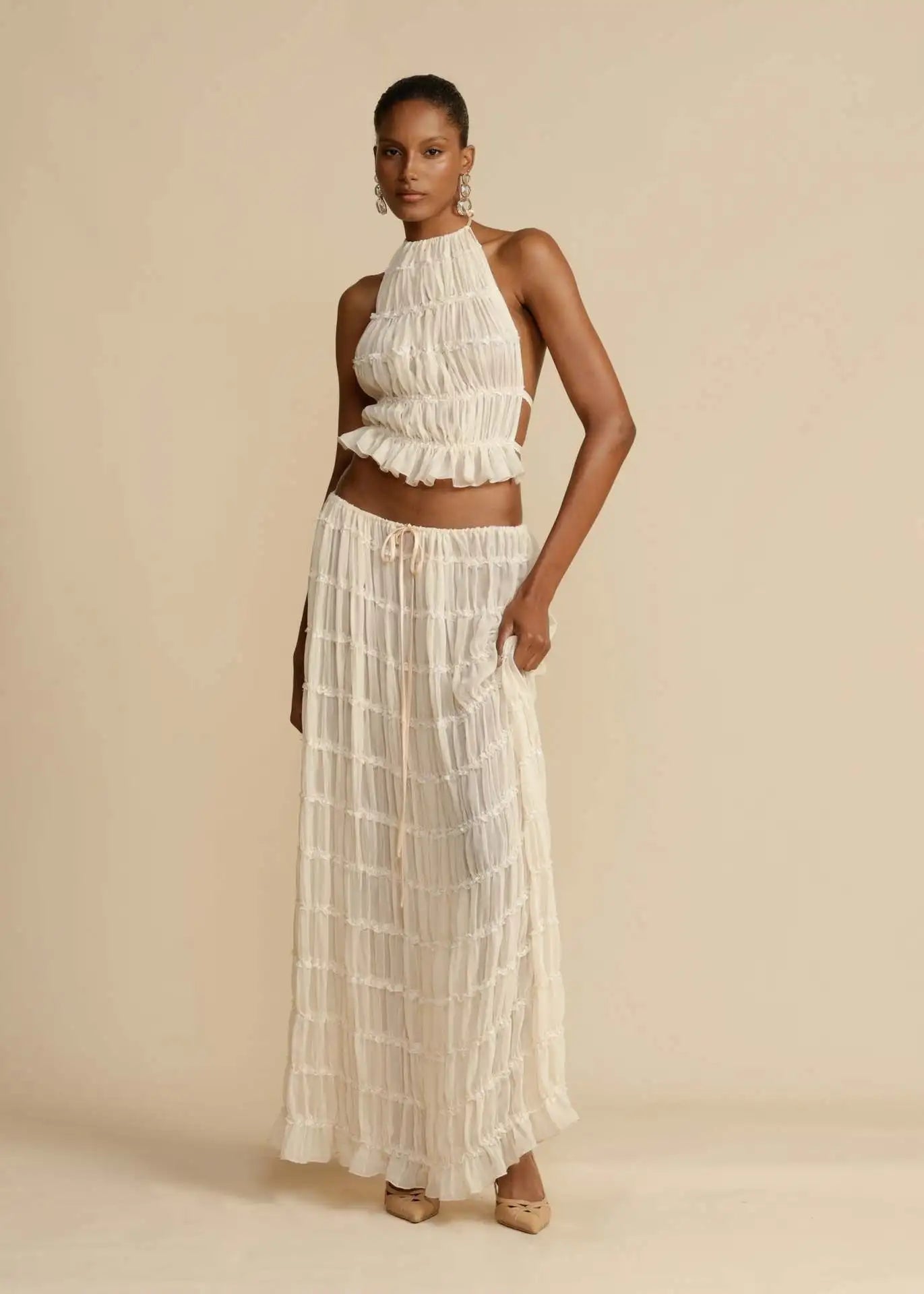 ARIA HALTER TOP & MAXI SKIRT SET