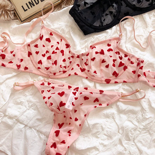 HEART DEMI BRA SET 2-PIECE