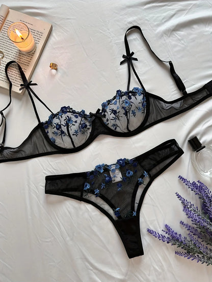 EMBROIDERED BRA 2-PIECE SET