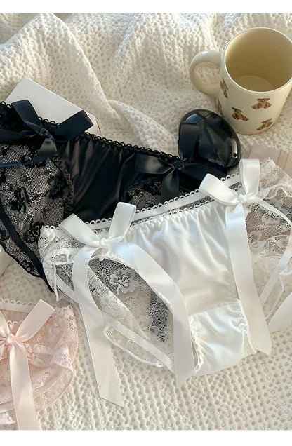 LACE MESH BOW BRIEF 3-PACK