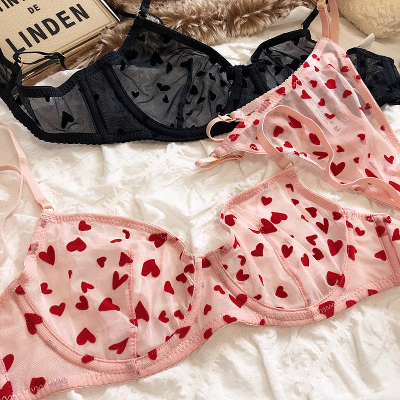 HEART DEMI BRA SET 2-PIECE