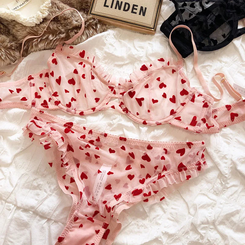 HEART DEMI BRA SET 2-PIECE