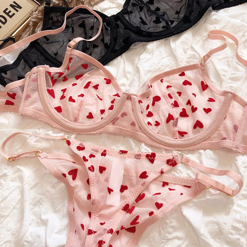 HEART DEMI BRA SET 2-PIECE