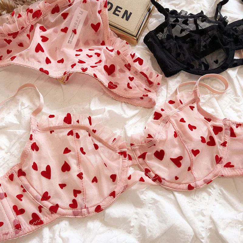 HEART DEMI BRA SET 2-PIECE