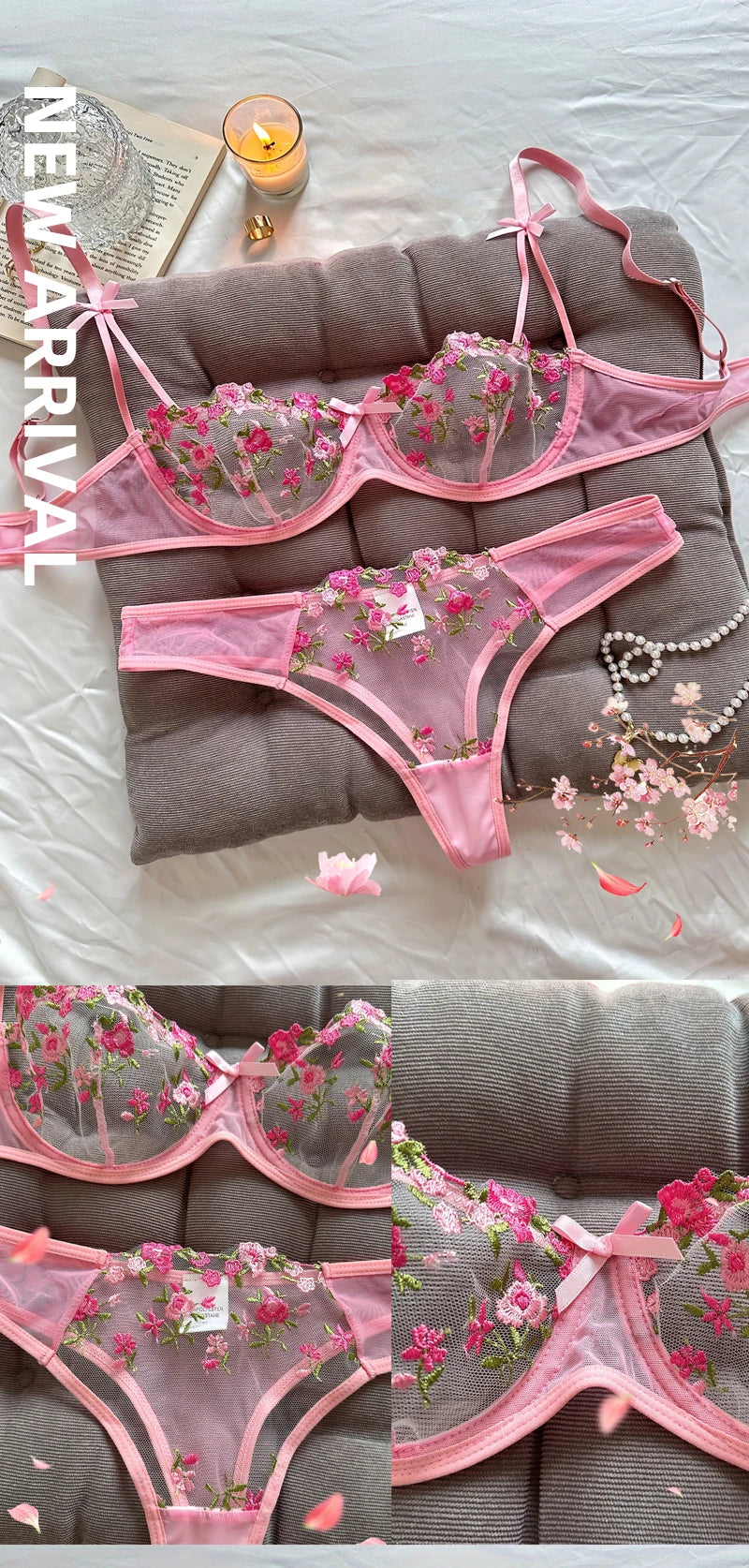 EMBROIDERED BRA 2-PIECE SET