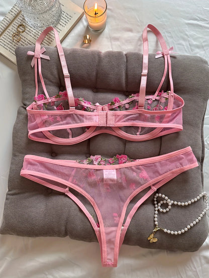 EMBROIDERED BRA 2-PIECE SET