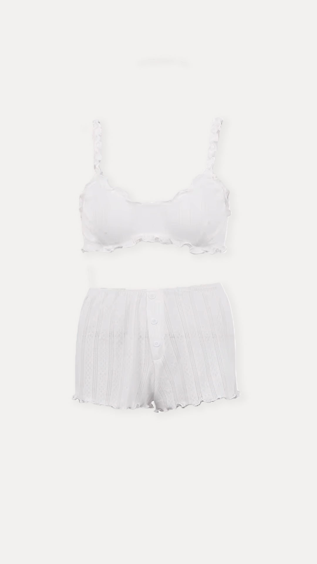 POINTELLE BRALETTE AND SHORTS